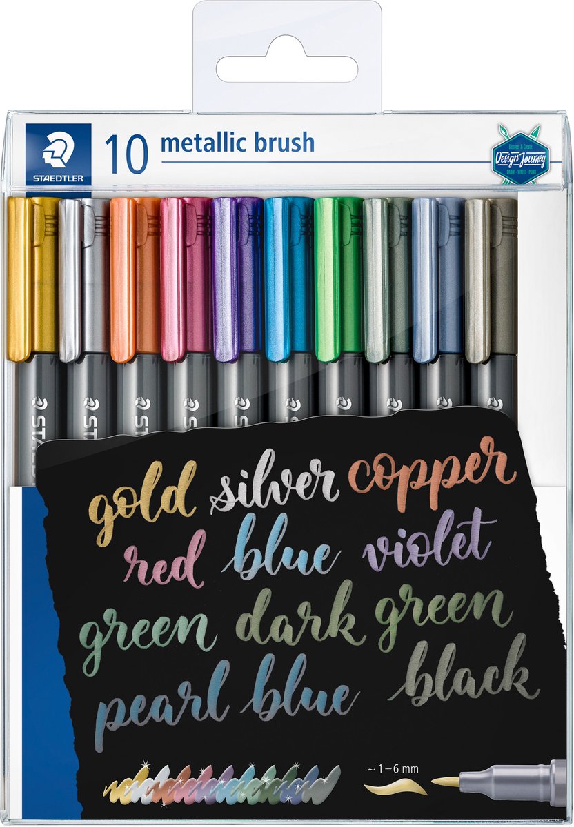 Staedtler metallic pensel pen sæt 10 farver