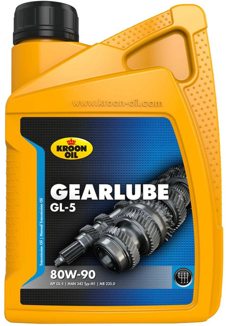 Kroon-oil gearlube gl-5 - mineralsk smøreolie - 80w-90 - 1 liter - ingen farve