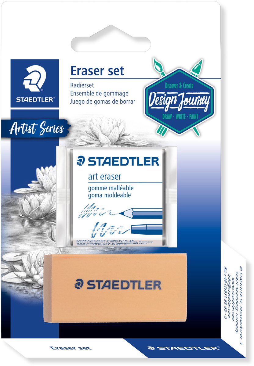 Staedtler viskelæder design rejse sæt med 2 dele
