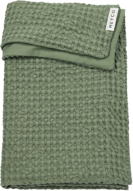 Meyco babyvaffel bomuldstæppe - olivengrøn - 75x100cm - 1,0 sammen