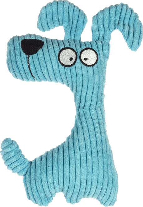 Flamingo - honden puppyspeelgoed pebbles corduroy hond - 23 cm - blauw