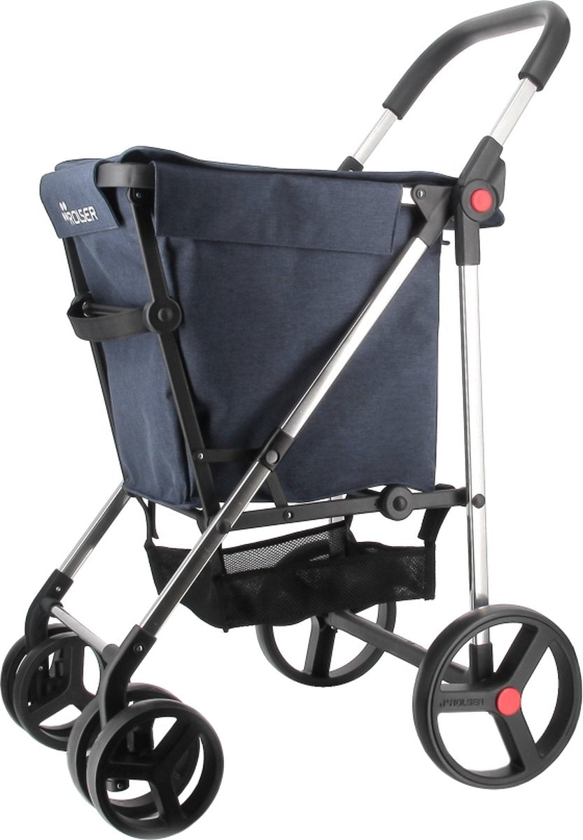 Rolser indkøbsvogn kurv tweed - 4 hjul - foldbar - 58 l - marino