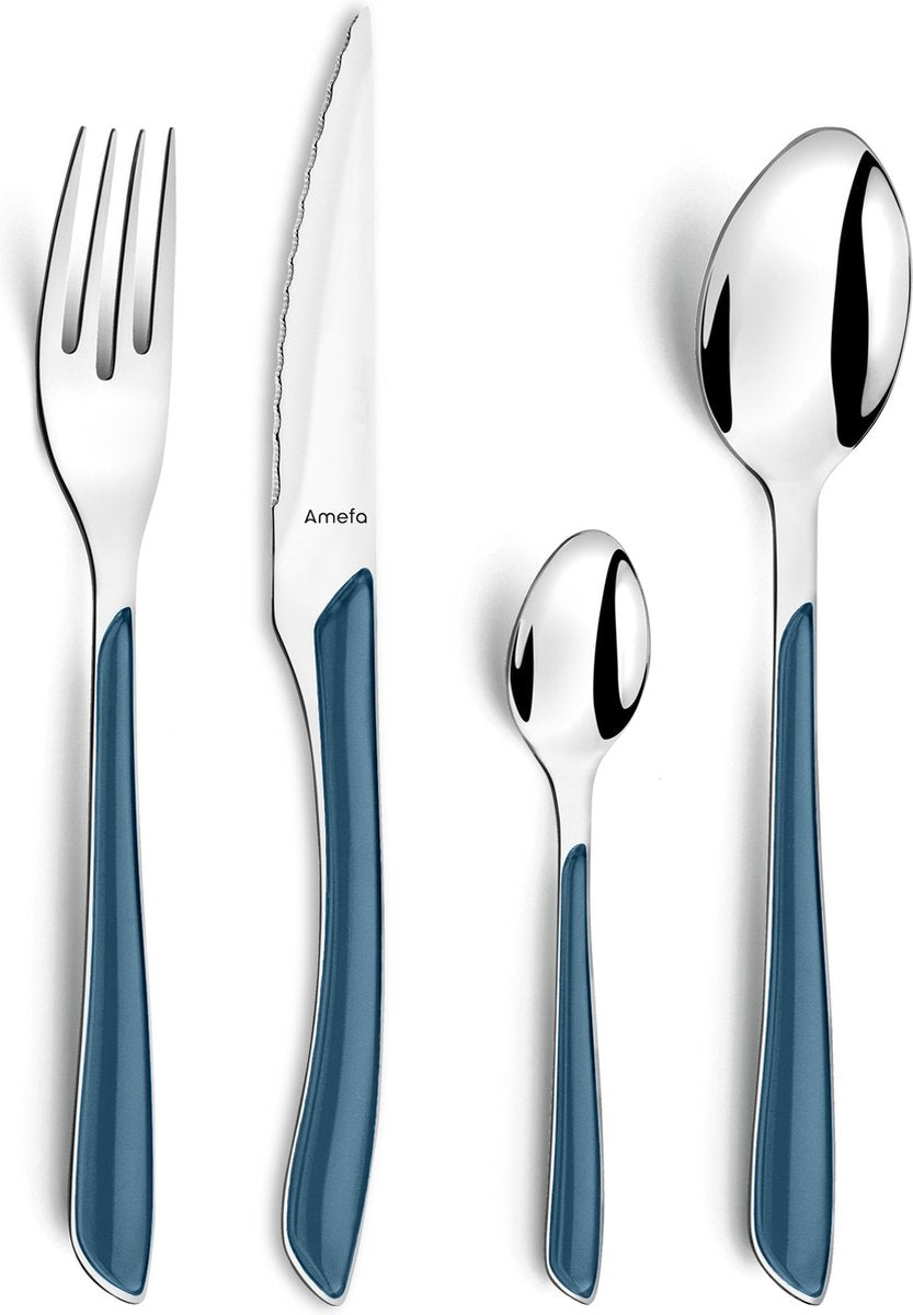 Amefa bestik eclat marineblåt metal (24 stk)