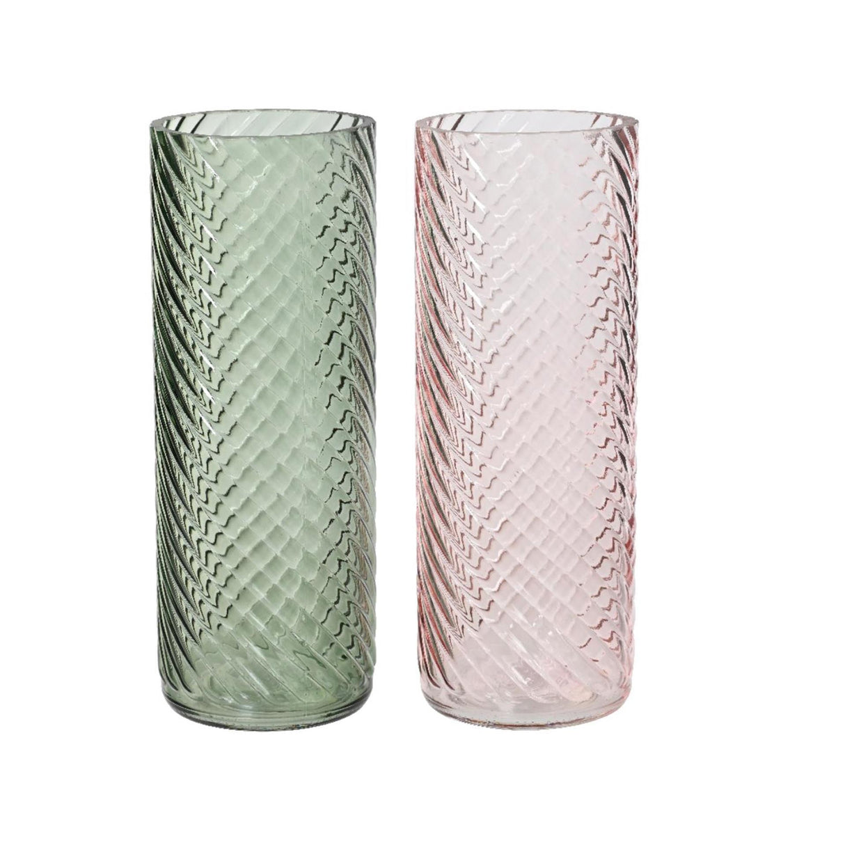Decoris vaseglas med relief h26,5cm