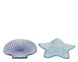 Decoris tallerkenglas ã˜14cmh2cm skal eller stjerneblå