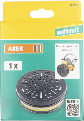 Wolfcraft åndedrætsbeskyttelsesfilter | abek | 1 stk - 4951000