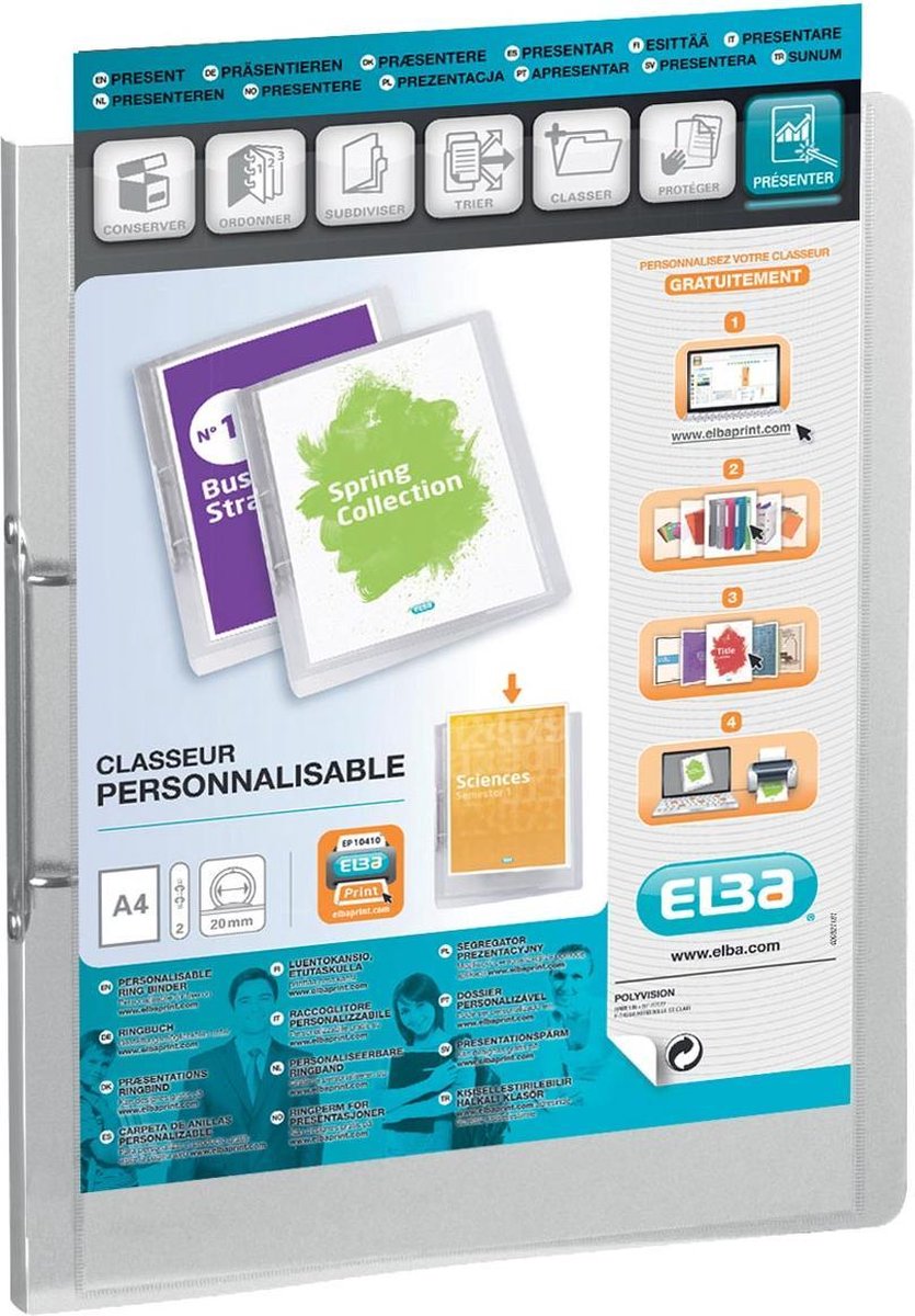 Elba personliggjort ringbind polyvision transparent