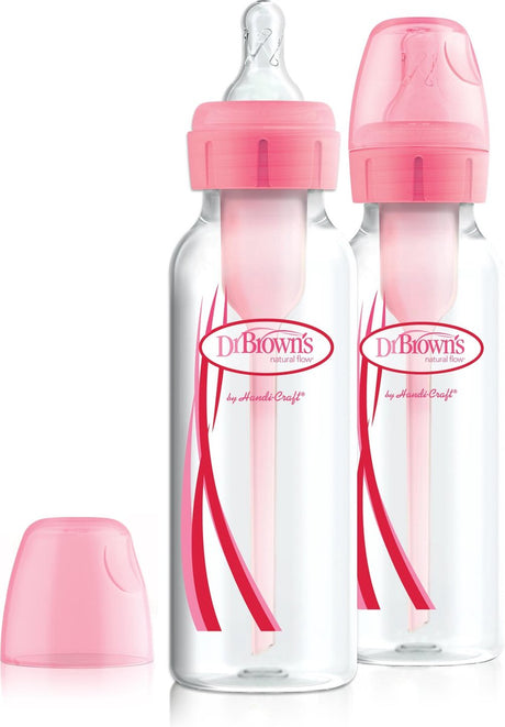 Dr. browns muligheder+ anti-kolik sutteflaske - flaske med smal hals - 250ml - pink - 2 stk.
