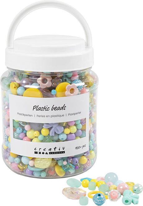 Creativ Company Plastic perles forskellige farver, 700 ml
