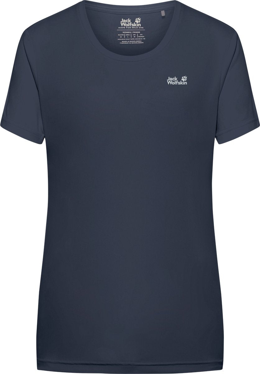 Jack wolfskin tech t-shirt kvinder - kvinders korte ærmer - midnatshimmel