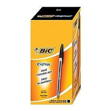 Bic box 50 kuglepenne kristal sort
