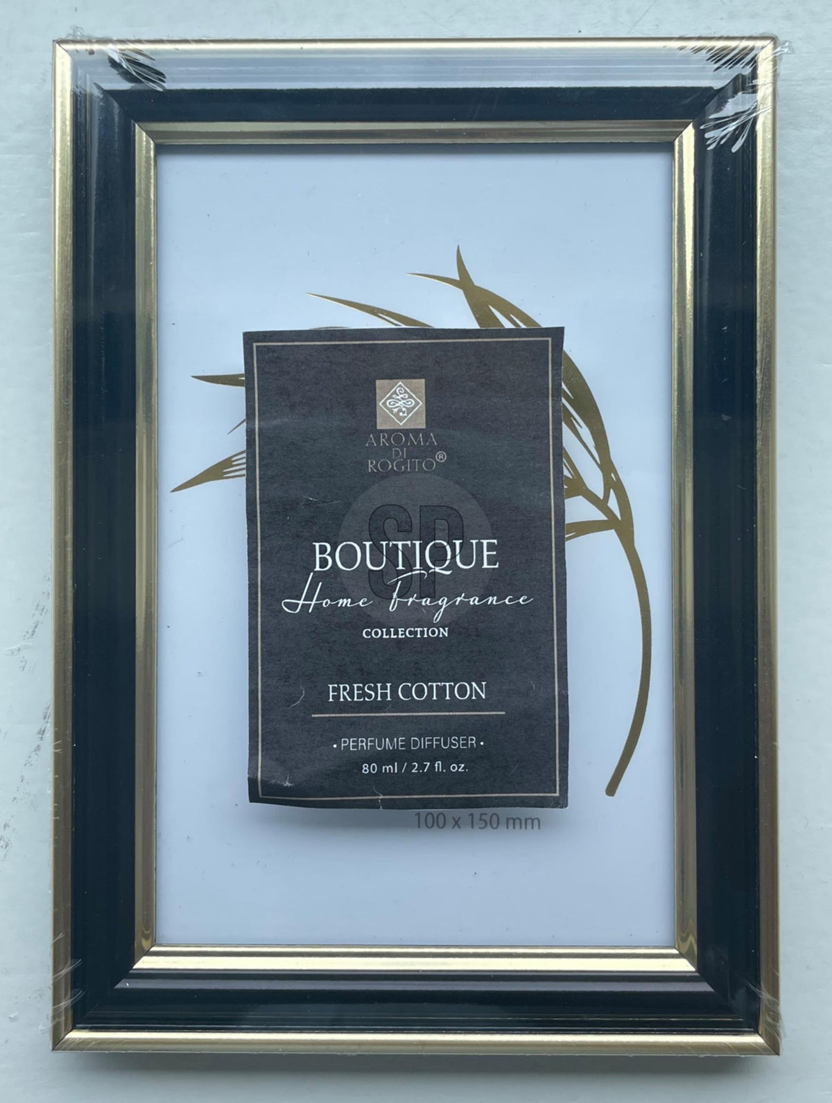 Home styling fotoramme plast sort guld 15x20cm