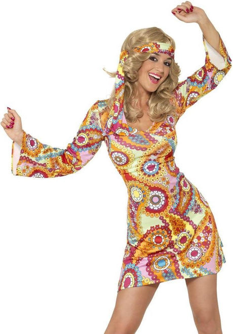 Smiffys klæder kostumer ud | kostumer - 60'er groovy - 1960'er hippy kostume m