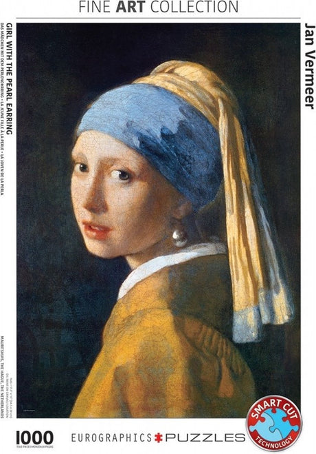 Eurographics - pige med en perleørering - jan vermeer de delft - 1000 stykker 48×68cm (b×h) - kunstpuslespil
