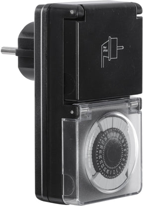 Q-link tidsur - jordet - ip44 - fast rytter - 30 minutter - sort