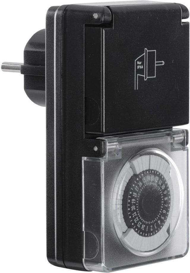Q-link tidsur - jordet - ip44 - fast rytter - 30 minutter - sort