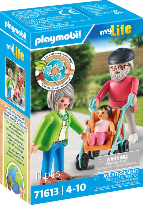 Playmobil mit liv bedsteforældre med baby - 71613