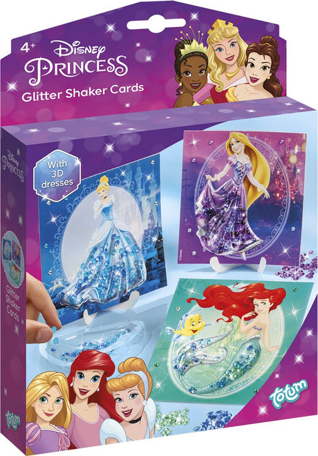 Totum Disney Princess håndværkssæt luksus prinsesser glimmerkort fremstilling - med Elsa, Ariel og Askepot - håndværkslegetøj til piger fra 4 år