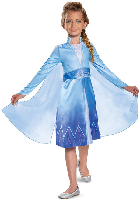 Forklædning disney frozen elsa rejsende børnekostume klassisk m (7-8 år)