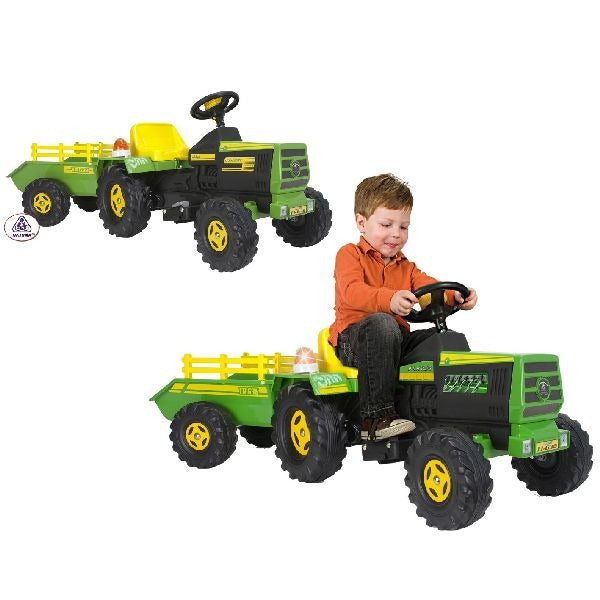Injusa traktor basic + trailer 6v 1+