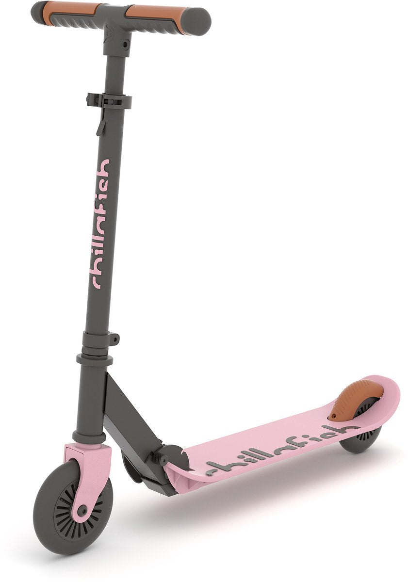 Chillafish børnescooter dreng og pige fra 5 år med fodbremse - lys pink - scooter med justerbart styr - foldbar og let med abec-5 hjul - model flexxi