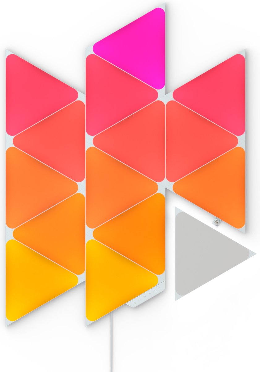 Nanoleaf former trekanter startsæt - smart belysning - 15 LED RGB-paneler - Siri, Google, Alexa