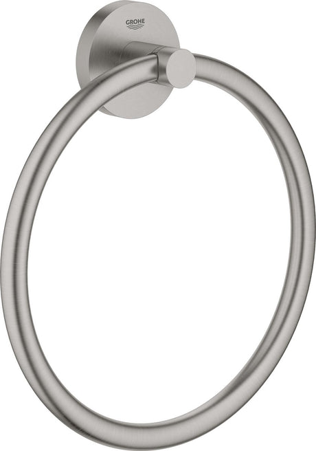 Grohe essentials håndklædering - superstål (rustfrit stållook) - ø 18 cm - 40365dc1