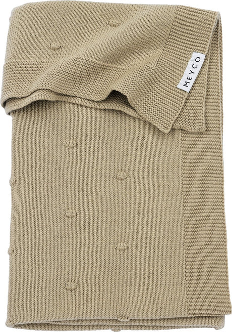 Meyco baby mini knots krybbetæppe - sand - 100x150cm - 1,0 tog