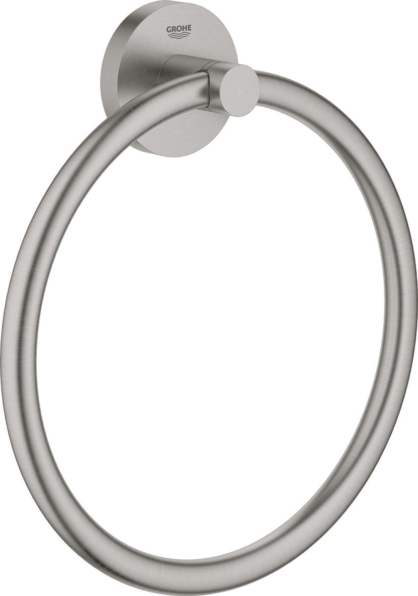Grohe essentials håndklædering - superstål (rustfrit stållook) - ø 18 cm - 40365dc1