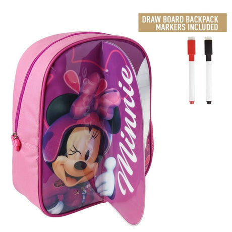 Cerda Disney Minnie Mouse rygsæk med skriveområde + 2 markører 25x31x10 cm pink