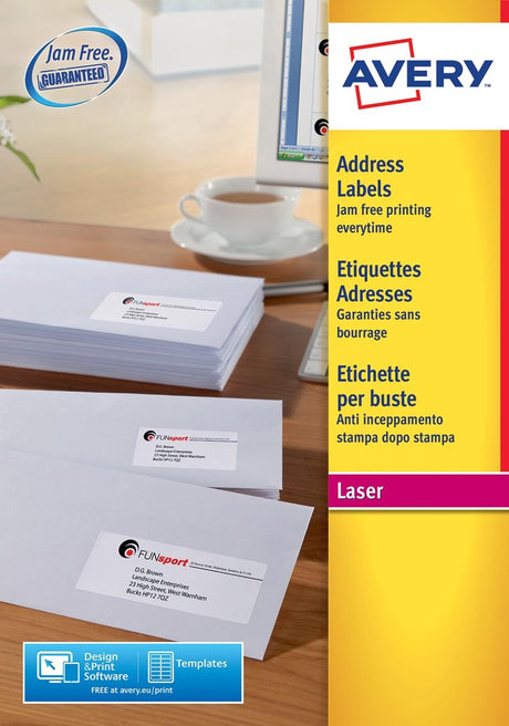 Umærket sans marque avery l7159-40 printeretiket