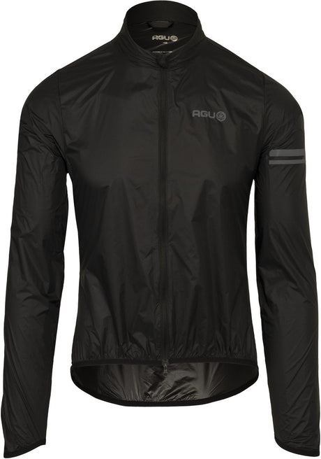 Agu essential - windjack - heren - fietsjack - waterafstotend - lichtgewicht - zwart - xxl - opvouwbaar - reflecterend