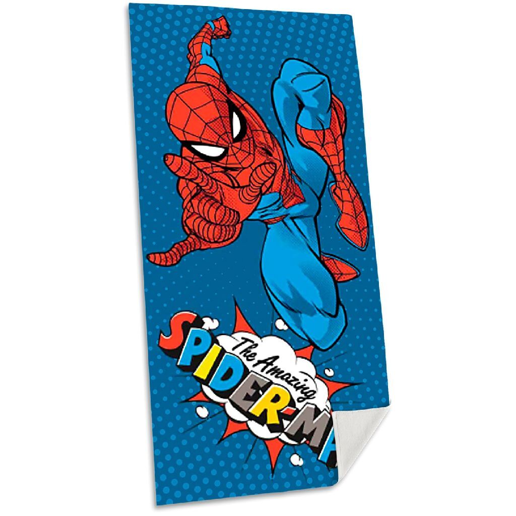 Spiderman badehåndklæde 70x140 cm blåt bomuld