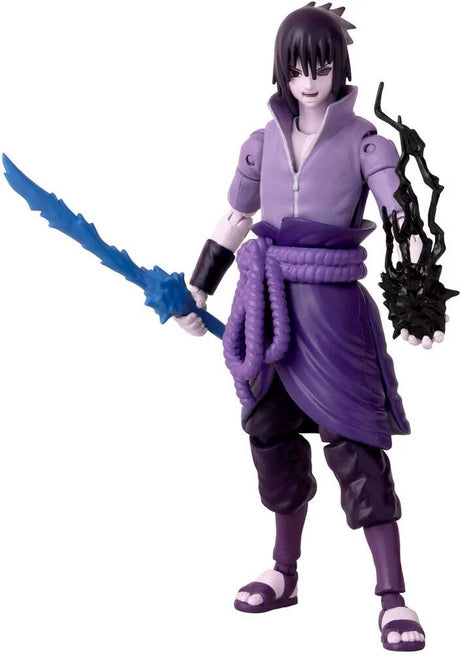 Bandai - anime heroes - naruto shippuden - sasuke uchiha anime heroes figur 17 cm - sasuke rinnegan mangekyo sharingan action figur - officielt licenseret - legetøj til børn 4+ - 36962