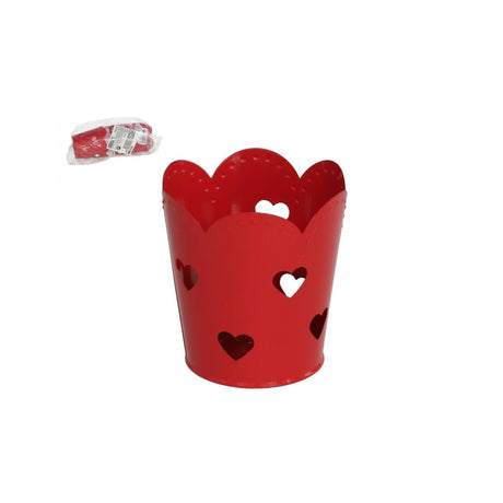 Metalen lantaarn liefde 10x7x10cm rood