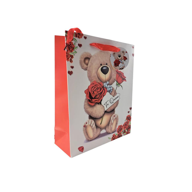 Gaveposer blomsterbjørn 32x26x10 cm