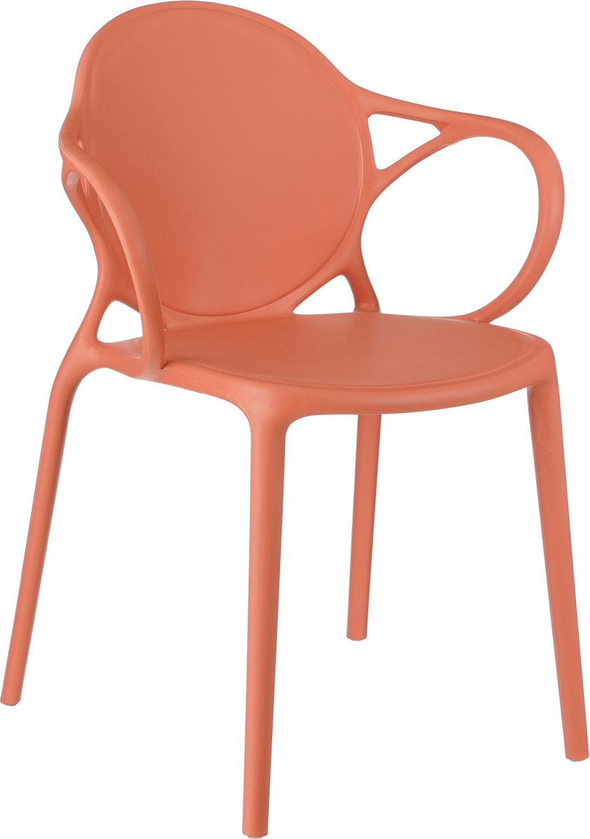 Mica decorations tuinstoel nebraska - 56x56.5x80 cm - polypropyleen - zalm
