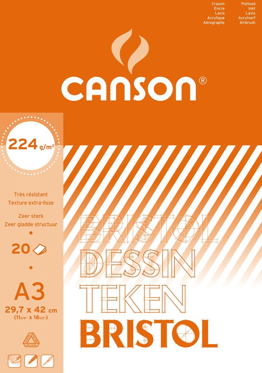 Canson tegneblok Bristol format 297 x 42 cm (A3)