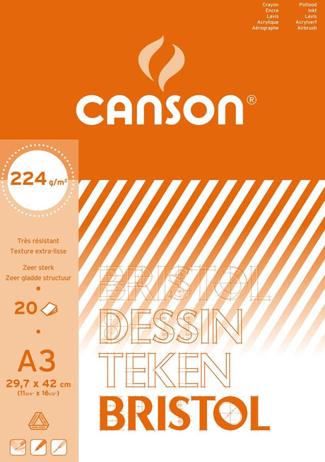 Canson tegneblok Bristol format 297 x 42 cm (A3)