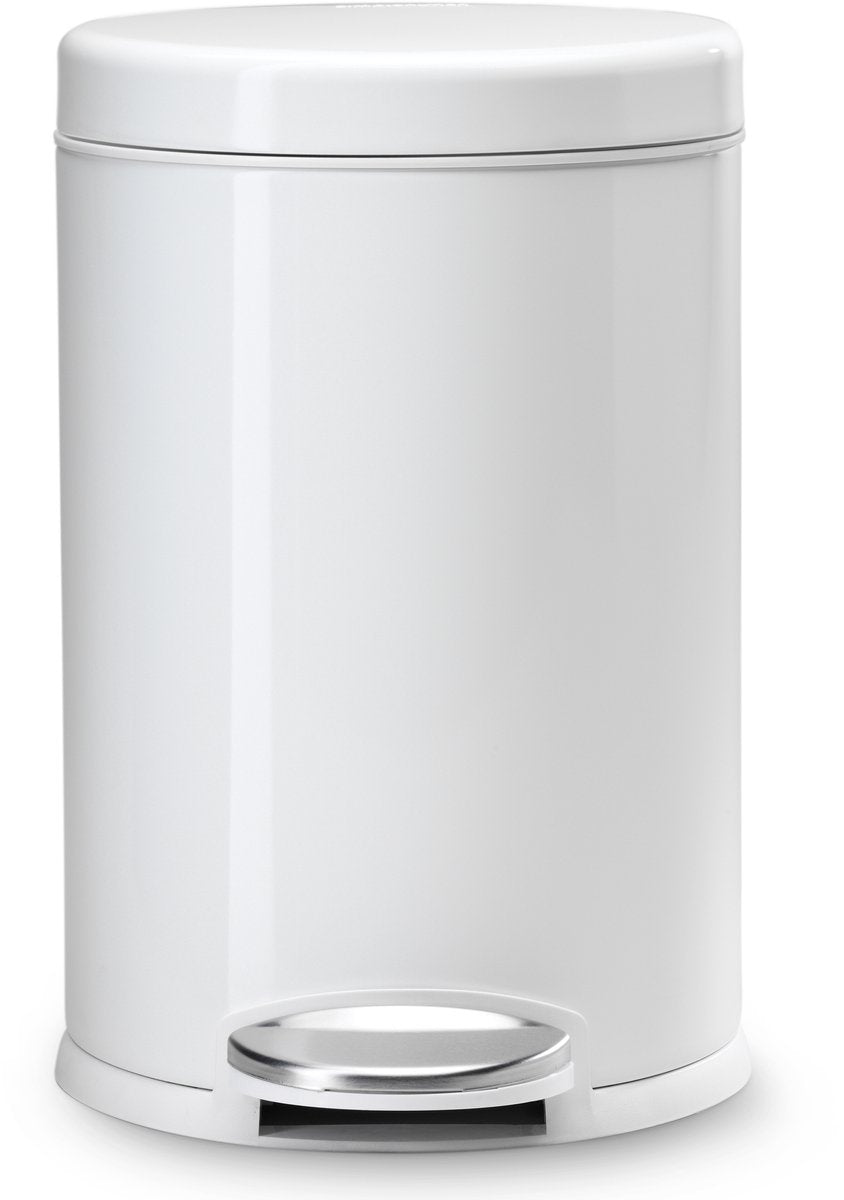 Simplehuman affaldsbeholder rund 4,5 l - hvid - rustfrit stål
