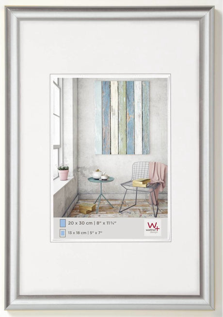 Walther trendstyle - plastramme - fotostørrelse 13x18 cm - sølv