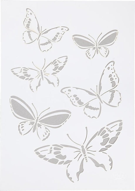 Viva decor fleksibel skabelon, sommerfugle, A4, ark 210x297 mm, 1 stk.