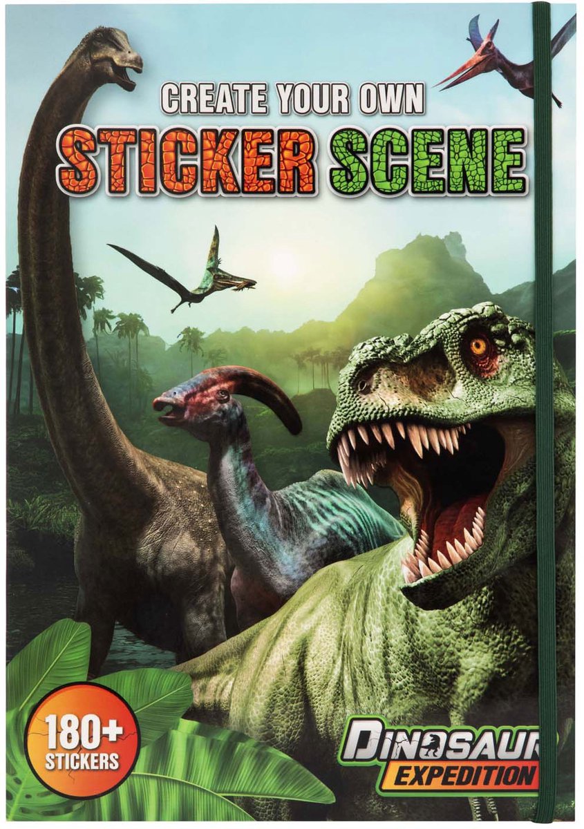 Kreativ håndværksgruppe dino-klistermærkebog