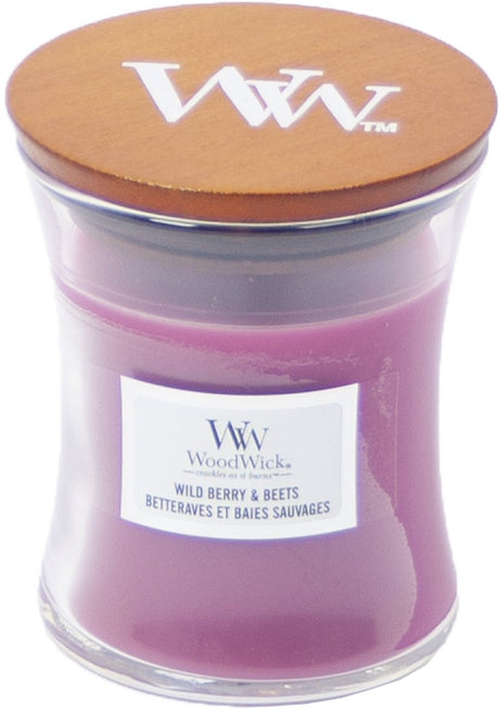 Woodwick duftlys minilys - vilde bærbeder - 20 brændetimer - 85gr - 8 cm ø 7 cm