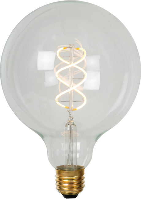 Lucide g125 - glødelampe - ø 12,5 cm - LED dæmpbar - E27 - 1x4,9W 2700K - gennemsigtig