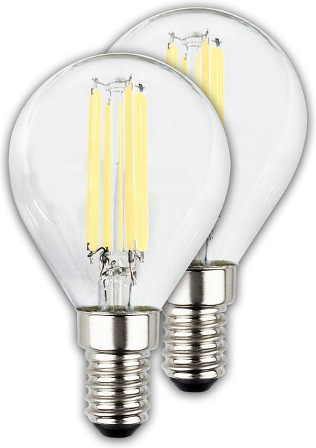 Briloner - ultraeffektiv LED-lampe - sæt med 2 lyskilder - e14 - glødetrådsbelysning - 4w - 840lm - 2.700 k varmt hvidt lys - ø3,5 cm