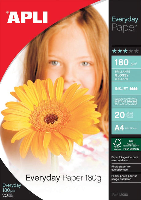 Apli pakker fotopapir fotopapir 180g a4 20v