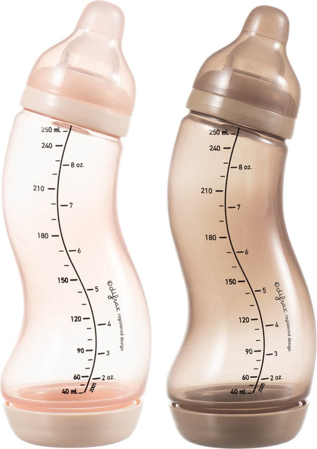 Difrax natural s-babyfles - 250 ml - anti koliek - roze bruin - 1 stuk