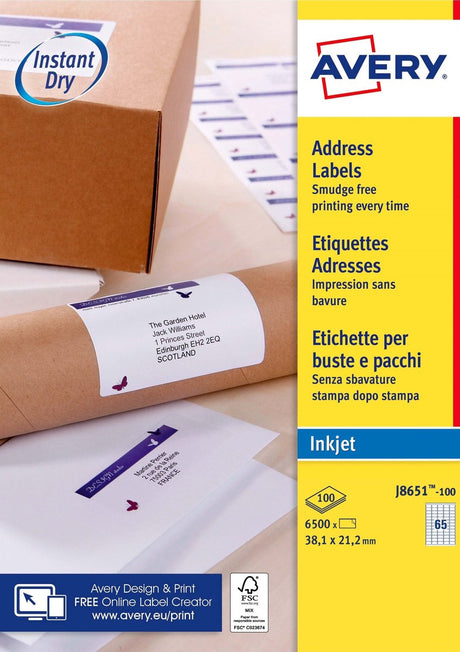 Umærket sans marque avery hvid mini label - inkjet - j8651