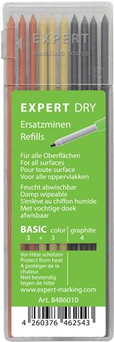 Ekspert mærkningsværktøj ekspert tør refill sæt grundlæggende 4x grafit 3x gul rød
